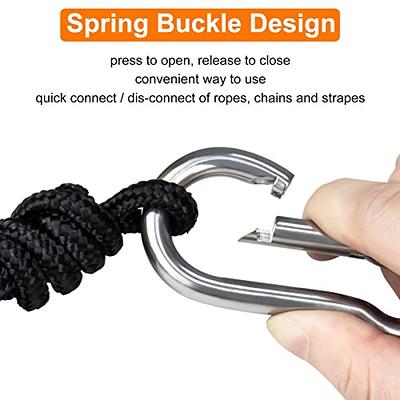 Carabiner-Heavy-Duty, 6 Pack 2.5” Small Carabiner-Clips with Strong Spring-Stainless  Steel Snap Hooks for Climbing Hiking Gym Keycháin and Dog Leash and Harness  - Yahoo Shopping