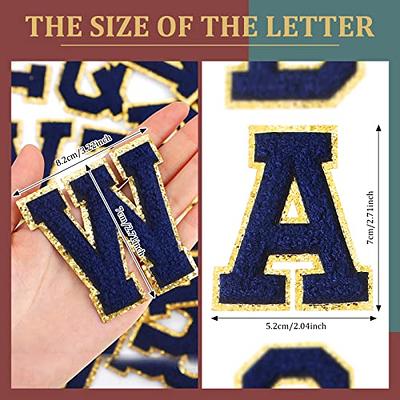 26 Piece Chenille Letter Iron on Patches Sew On Chenille Varsity AZ Patches  Alphabet Patches Letter Patches for DIY Supplies (Bright Style, 2.8 Inch)