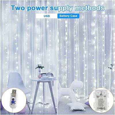 Battery or USB Plug in, 9.8 x 9.8 ft Remote Control Curtain Fairy