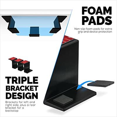 Vertical Laptop Holder Wall Mount with Adhesive & Screw In, Devices upto  1.2/ 31mm For Laptops, Macbooks, Surface, Keyboard, Switch, Tablets & More  - Brainwavz Audio