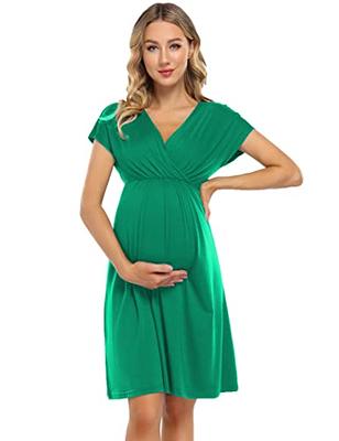 Postpartum Dress for Women Loose One-line Casual Solid Knee-Length