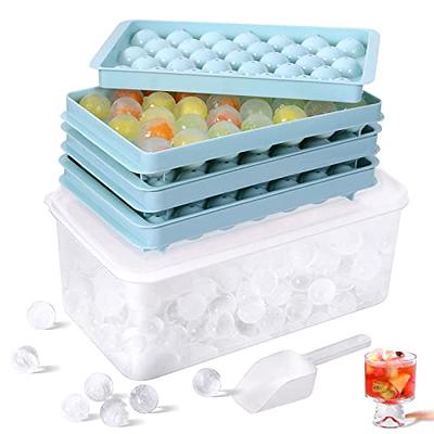 Combler Ice Cube Tray with Lid and Bin, Small Round Ice Cube Trays for  Freezer 2