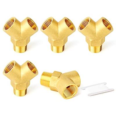 GASHER 5PCS Metals Brass Pipe Fitting Barstock Male Branch Tee T