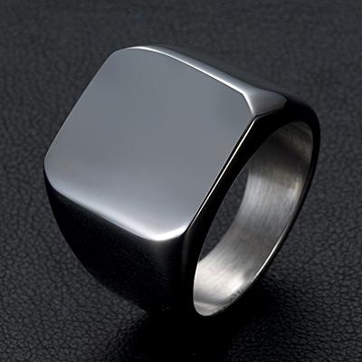 THREE KEYS JEWELRY 8mm Tungsten Wedding Ring for Men Blue High