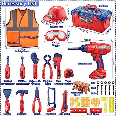 Vextronic Kids Tool Set 36 PCS with Toy Chainsaw Electronic Toy Drill with  Sound and Light, Pretend Play Kids Tool Box Construction Toy, Great Toy