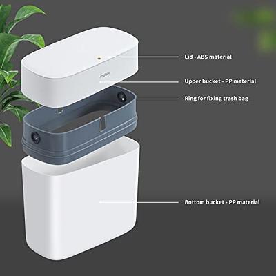 JOYBOS Garbage Can with Lid for Bathroom, Small Trash Can with Press Type  Cover, Slim Narrow 14L Waste Bin, Suit for Bedroom, Laundry, Office