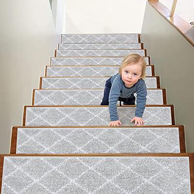 VEVOR Stair Treads Stairs Carpet Non Slip 8 x 30 Indoor Stair Runner for Wooden Steps Anti Slip Carpet Stair Rugs Mats for Kids Elders and Dogs 15