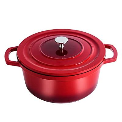 swiflon Dutch Oven Pot with Lid 6.8-QT Cast Aluminum Nonstick Casserole,  Lightweight Cookware Braiser Pot Suitable for Meats, Soups, Bread Baking in  Oven, Red - Yahoo Shopping