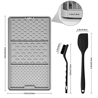 Dog Lick Mat, 2 Pieces Bpa Free Cat Lick Mat With 1 Silicone Spatula, Extra  Strong Suction Cups For Bathing, Training, Grooming And Claw Maintenance,s