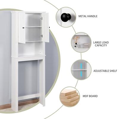 Gymax 2-Door Bathroom Floor Storage Cabinet Space Saver Organizer