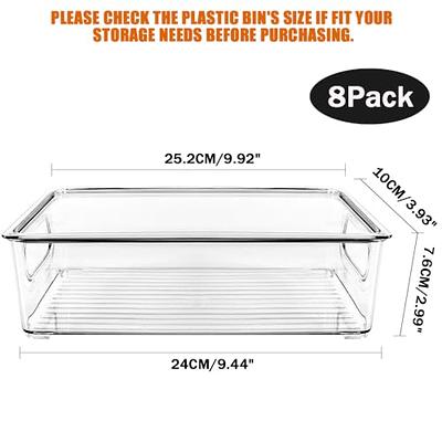 8 Pack Refrigerator Organizer Bins,Plastic Freezer Organizer Bins