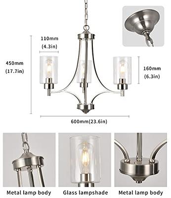 Brass Body White Glass Lampshade Chandelier - Pendant Light