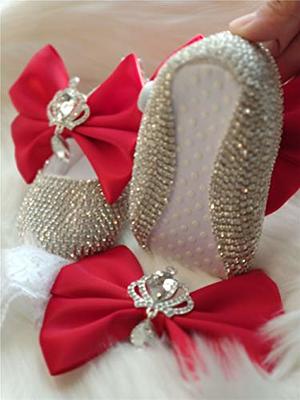 Baby Girl Shoes Headband Set Rhinestones Baby Shoes,newborn Baby Girl  Luxury Gift Set 