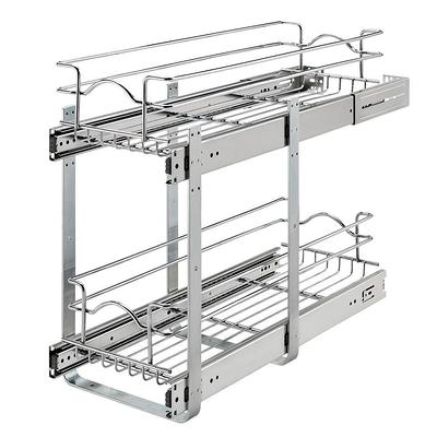 Rev-A-Shelf 12 Inch Width 2 Tier Wire Kitchen Base Cabinet Pull