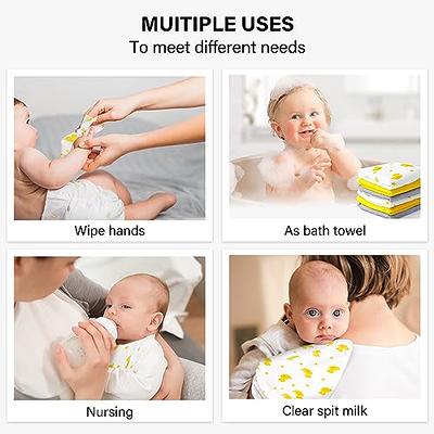 MUKIN Baby Washcloths - Natural Cotton Baby Wipes - Soft Newborn Baby Face  Towel for Sensitive Skin- Baby Registry as Shower, 10 Pack 12x12 inches