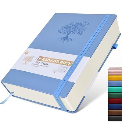 A5 Lined Journal Notebook - 365 Page Leather Journals for Writing Women &  Men，Hardcover Notebook with 100Gsm Thick Pages，Daily Diary for Travel