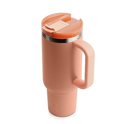  RTIC 40 oz Road Trip Tumbler Double-Walled Insulated Stainless  Steel Portable Travel Coffee Mug Cup with Lid, Handle and Straw, Salmon:  Home & Kitchen