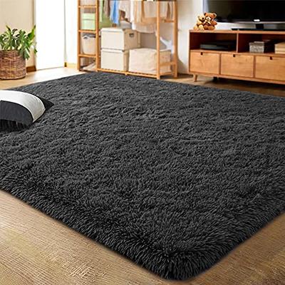  Area Rug Living Room Rugs: 3x5 Indoor Abstract Soft Fluffy Pile  Large Carpet with Low Shaggy for Bedroom Dining Room Home Office Decor  Under Kitchen Table Washable - Gray/Blue : Home