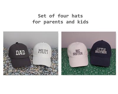 Dad, Mom, Big Brother, Little Sister  Matching Hats Set Of Four Adjustable  Baseball Caps - Yahoo Shopping