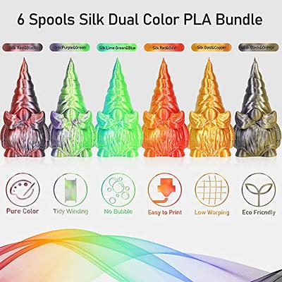 MIKA3D 1.75mm Normal PLA 4 Most Basic Colors Bundle Pack: Black Red White  Blue, Each Spool 250g X 4 Spools Packed, Total 1Kg 3D Printing Filament