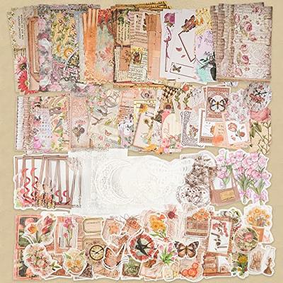 Vintage Scrapbook Supplies Pack (200 Pcs) for Art Journaling Junk Journal Planners DIY Paper Stickers , As Shown