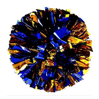 2 Pack Metallic Foil Cheerleader Pom Poms & Plastic Ring Cheer