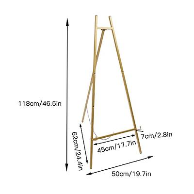  Teling 2 Pcs Easel Stand for Display 63'' Folding Portable  Painting Easel for Wedding Sign Poster for Painting Canvas Large Floor  Standing Lightweight Metal Foldable Tripod Easel with Bag (Gold)