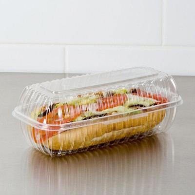 Dart C90PST3 ClearSeal 8 5/16 x 8 5/16 x 3 3 Compartment Hinged Lid  Plastic Container - 250/Case