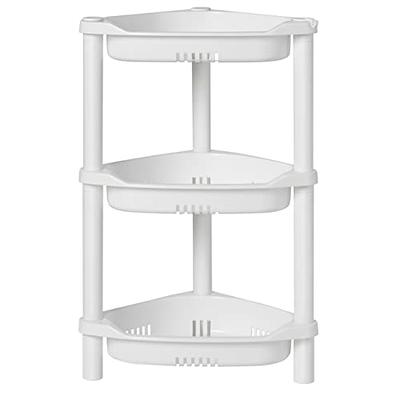 Dracelo White Shower Caddy Corner, 4 Tier Shower Organizer, Large Shower Storage and Shower Caddy Tension Pole