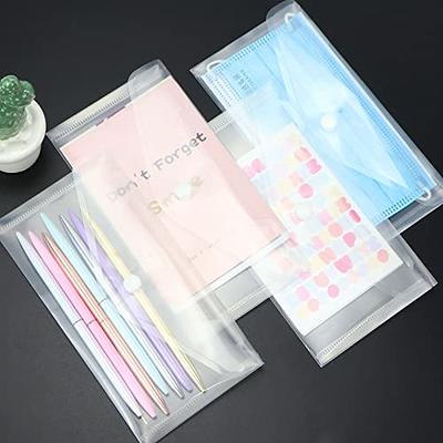 File Folder Clear Document Bag With Button Folder Test Paper Envelope  Wallet with Business Card Holder Document Holder File Bag Plastic File  Wallet