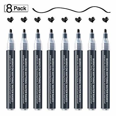 Mogyann Black Paint Pen, 12 Pack Acrylic Markers for Canvas, Wood