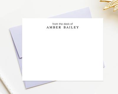 Personalized Stationary Sets of Flat Notecards With Envelopes
