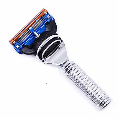 Parker Safety Razor, 5 Blade Gillette Fusion Compatible Travel Razor with  Luxurious Saddle Leather Case - Yahoo Shopping