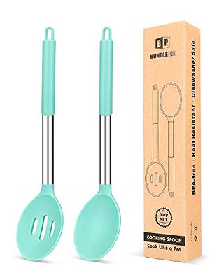 11 Pcs Silicone Cooking Utensil Set Mixing Slotted Serving Spatula Nonstick  Heat Resistant Kitchen Bake Stir Draining Spoons