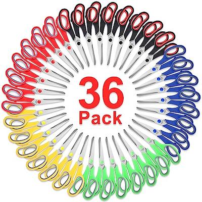 Scissors Set of 6-Pack, 8 Scissors All Purpose Comfort-Grip Handles Sharp  Scissors for Office Home School Craft Sewing Fabric Supplies, High/Middle