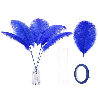 80 Set Natural White Ostrich Feathers Bulk with Iron Wire for