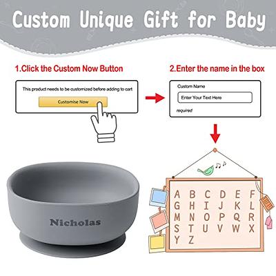 Personalised Engraved Silicone Bib, Suction Bowl, Spoon Feeding Set