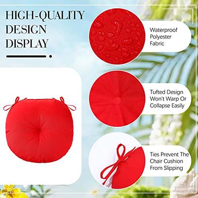 4PCS Chair Cushion Pads Tie On Thick Soft Seat Cushion Patio