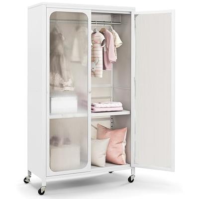  Yizosh Metal Armoire Wardrobe Closet Cabinet for