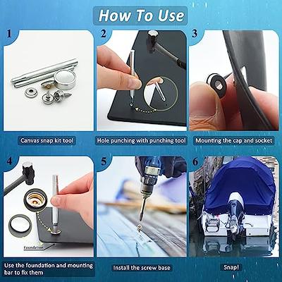 Canvas Snap Kit, 40 Sets Marine Grade Boat Cover Snap Snap Fasteners  Stainless Steel Snap Kit for Boat Cover Furniture 