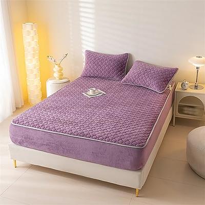 Cotton Thicken Quilted Mattress Cover King Queen Fitted Sheet Bed