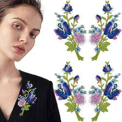 DIY Rose Flower Patch Iron Sew On Embroidered Badge Clothes Embroidery  Applique