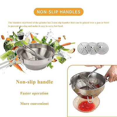 Food Mill Stainless Steel, Food Mill With 3 Discs, Handle Baby Food Grinder  Hand Crank, The Perfect Rotary Food Mill for Tomato Sauce, Potatoes, Baby  Food or Canned Goods - Yahoo Shopping