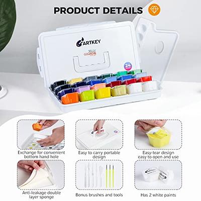 Artkey Gouache Paint Set - 24 Colors 50g/1.8 oz Jelly Gouache Paint in a  Carrying Case - Non Toxic Gouache Watercolor Paint for Artists Beginners  Students Painting on Canvases Watercolor Paper - Yahoo Shopping