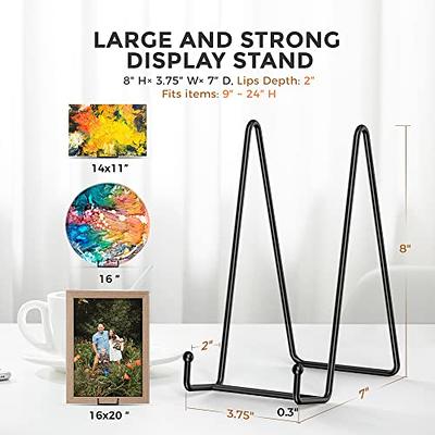 Plate Stand, Plate Stands for Display, 3 inch Black Iron Easel Plate Holder Display Stands Metal Frame Holder Stands for Picture, Decorative Plates