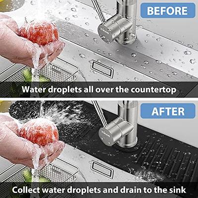 Kitchen Sink Splash Guard, Silicone Faucet Handle Drip Catcher Tray Fits  the Faucet Tube within 2.5, Kitchen Sponge Holder Faucet Absorbent Sink