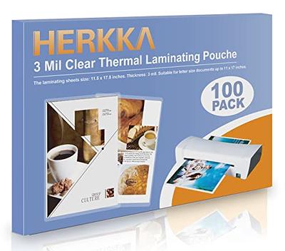 [3mil 100 Pack] InpourPack Laminating Pouches, 3 Mil Clear Thermal  Laminating Pouches 9 x 11.5 Inch Laminating Sheets for Laminator, Holds 8.5  x 11