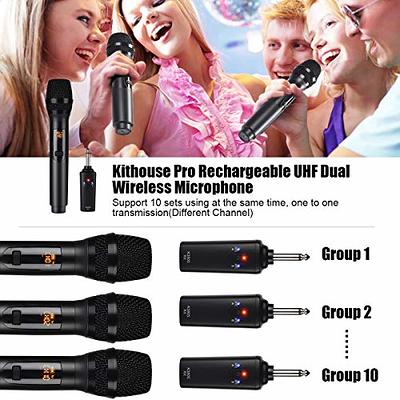 FerBuee Wireless Microphone Dynamic Karaoke Microphone with 1/4