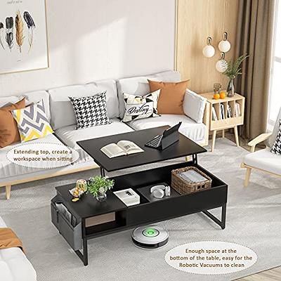  WLIVE Lift Top Coffee Table with Hidden Storage Compartment and  Metal Frame,Lift Tabletop and Sliding Drawer for Living Room Home, Office,  Black : Home & Kitchen