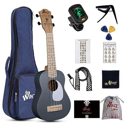  HUAWIND 21 Inch Soprano Ukulele for Beginners, Four String Wood  Hawaiian toddler Ukulele with Gig Bag (Brown) : Musical Instruments